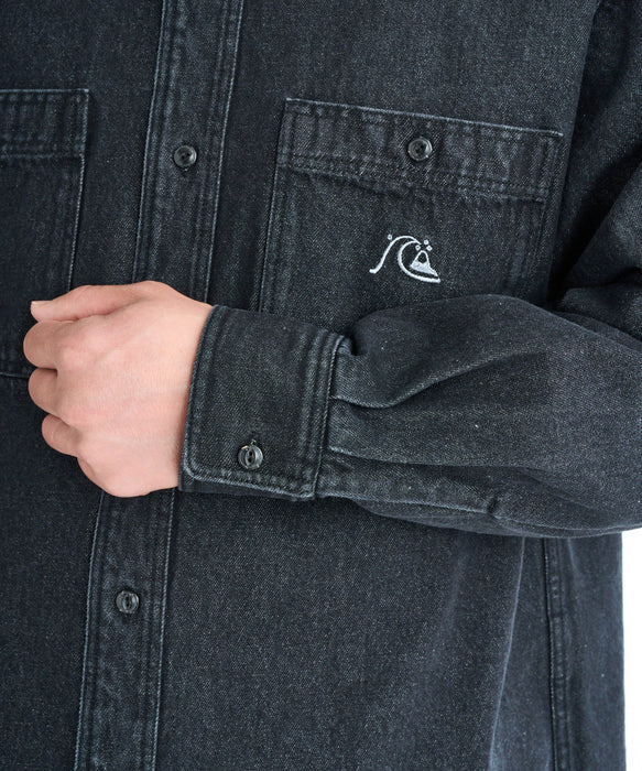 【OUTLET】Quiksilver メンズ DENIM WASH SHIRT シャツ セットアップ