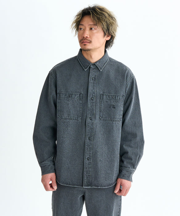 【OUTLET】Quiksilver メンズ DENIM WASH SHIRT シャツ セットアップ