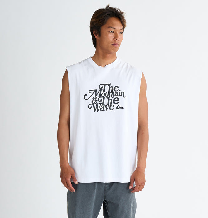 【OUTLET】QUIKSILVER メンズ TYPEFACE SLY ノースリーブ タンクトップ ルーズフィット