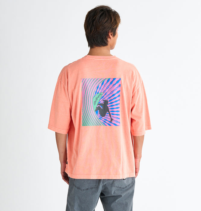 【OUTLET】QUIKSILVER メンズ WINDOWPANE ST 半袖コットンTシャツ ルーズフィット グラフィックデザイン