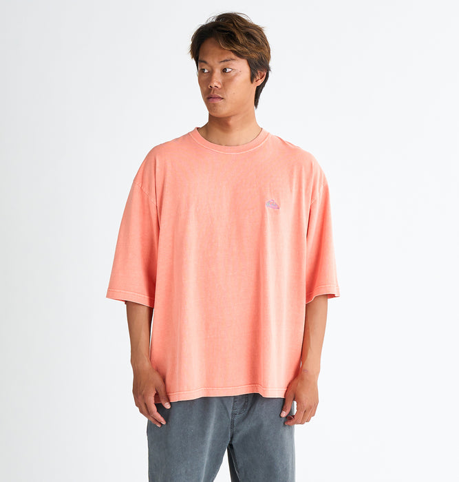 【OUTLET】QUIKSILVER メンズ WINDOWPANE ST 半袖コットンTシャツ ルーズフィット グラフィックデザイン