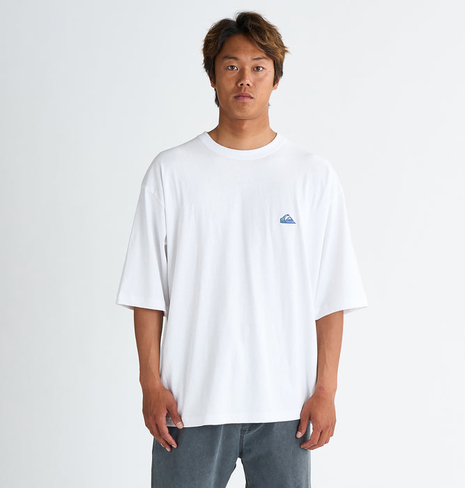 【OUTLET】QUIKSILVER メンズ WINDOWPANE ST 半袖コットンTシャツ ルーズフィット グラフィックデザイン