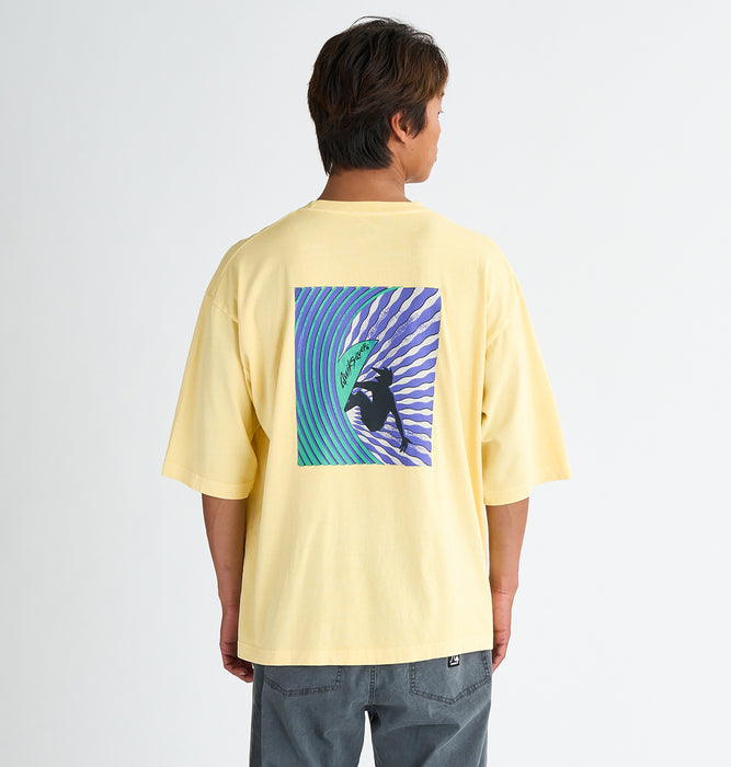【OUTLET】QUIKSILVER メンズ WINDOWPANE ST 半袖コットンTシャツ ルーズフィット グラフィックデザイン