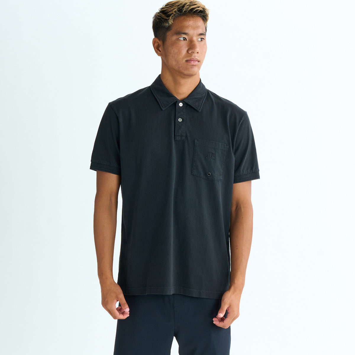BATONER×roku★シースルー ポロシャツ★黒 BN-SE-004 32G SMOOTH KNIT POLO SHORT SLEEVE Black | Dresswell