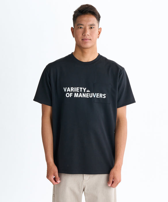 【OUTLET】QUIKSILVER メンズ SURF WORD LOGO ST 半袖Tシャツ レギュラーフィット ポリエステル ドライタッチ