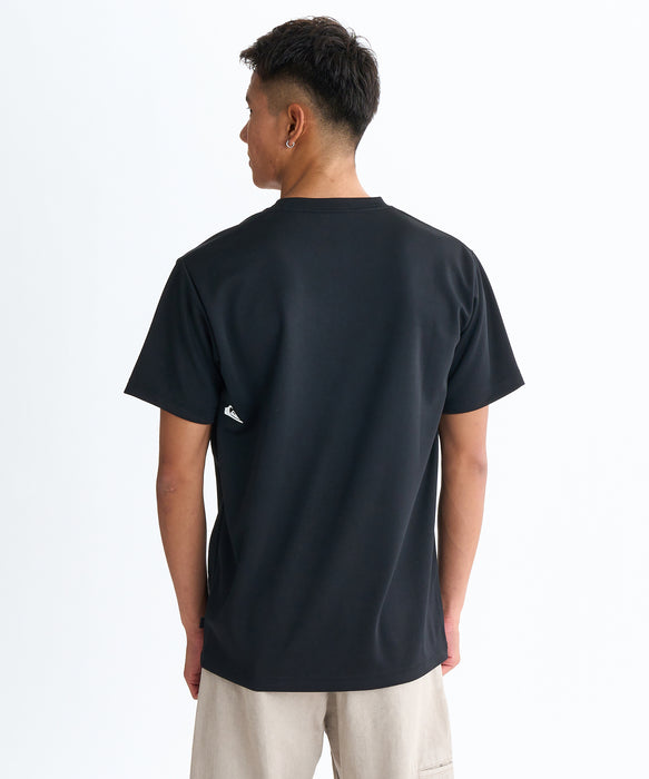 【OUTLET】QUIKSILVER メンズ SURF WORD LOGO ST 半袖Tシャツ レギュラーフィット ポリエステル ドライタッチ