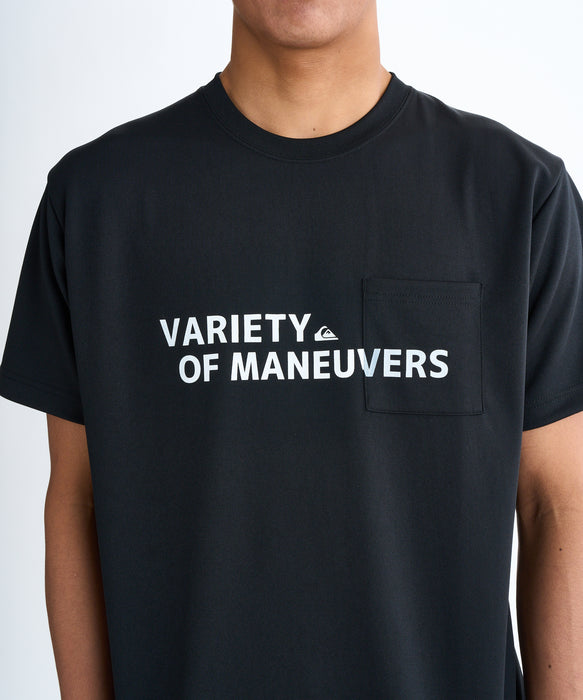 【OUTLET】QUIKSILVER メンズ SURF WORD LOGO ST 半袖Tシャツ レギュラーフィット ポリエステル ドライタッチ