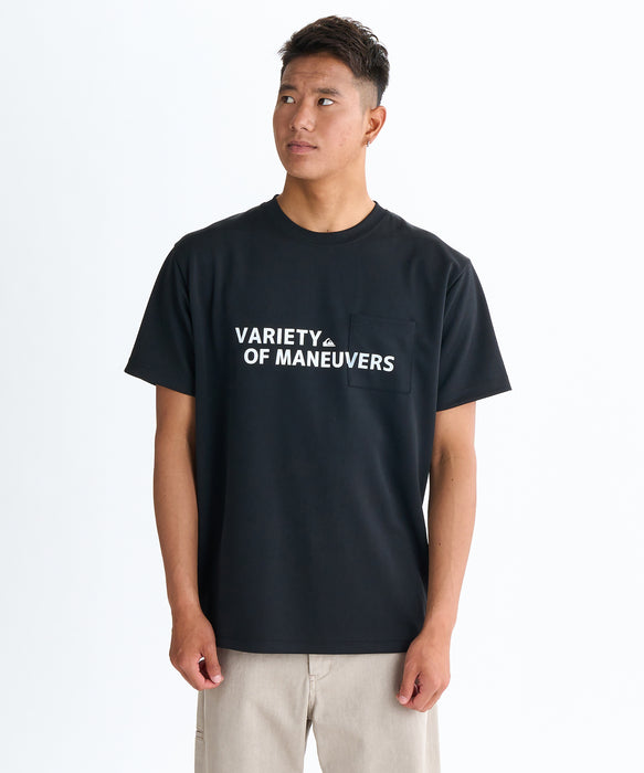 【OUTLET】QUIKSILVER メンズ SURF WORD LOGO ST 半袖Tシャツ レギュラーフィット ポリエステル ドライタッチ