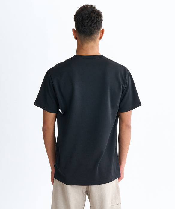【OUTLET】QUIKSILVER メンズ SURF WORD LOGO ST 半袖Tシャツ レギュラーフィット ポリエステル ドライタッチ