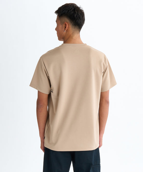 【OUTLET】QUIKSILVER メンズ SURF WORD LOGO ST 半袖Tシャツ レギュラーフィット ポリエステル ドライタッチ