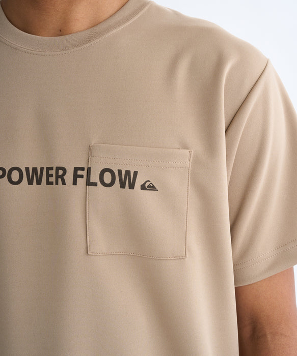 【OUTLET】QUIKSILVER メンズ SURF WORD LOGO ST 半袖Tシャツ レギュラーフィット ポリエステル ドライタッチ