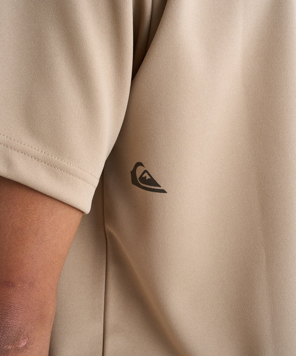 【OUTLET】QUIKSILVER メンズ SURF WORD LOGO ST 半袖Tシャツ レギュラーフィット ポリエステル ドライタッチ