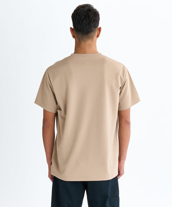 【OUTLET】QUIKSILVER メンズ SURF WORD LOGO ST 半袖Tシャツ レギュラーフィット ポリエステル ドライタッチ