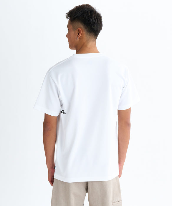 【OUTLET】QUIKSILVER メンズ SURF WORD LOGO ST 半袖Tシャツ レギュラーフィット ポリエステル ドライタッチ