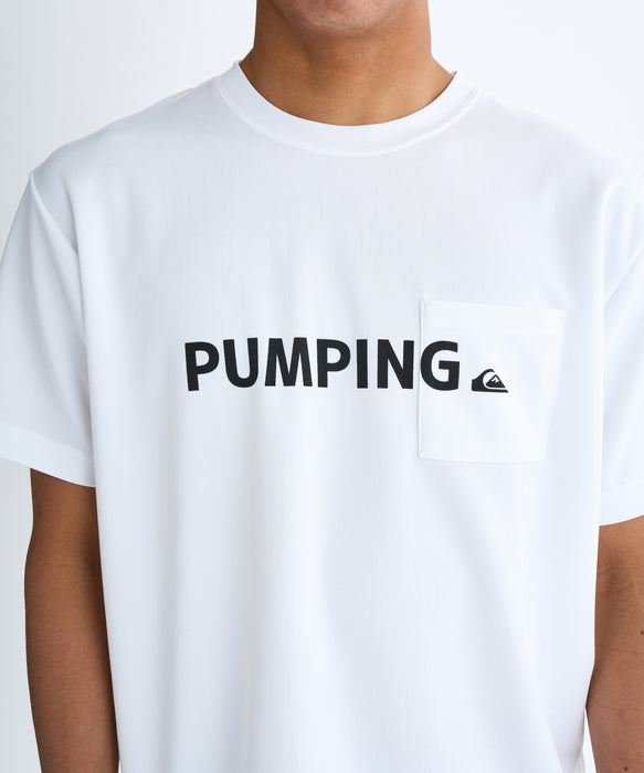 【OUTLET】QUIKSILVER メンズ SURF WORD LOGO ST 半袖Tシャツ レギュラーフィット ポリエステル ドライタッチ