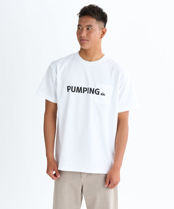 【OUTLET】QUIKSILVER メンズ SURF WORD LOGO ST 半袖Tシャツ レギュラーフィット ポリエステル ドライタッチ