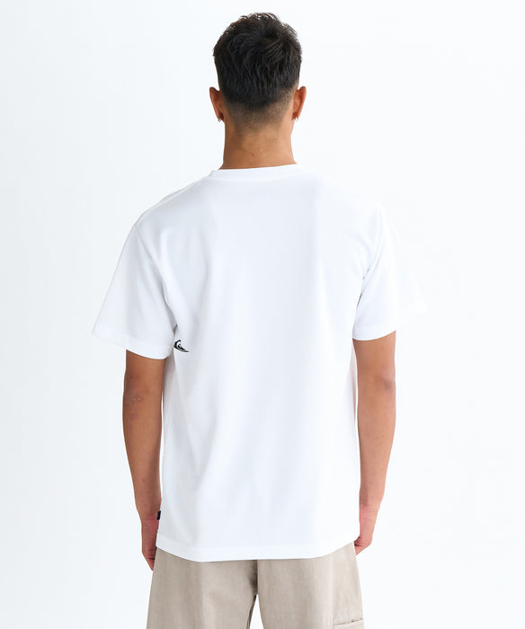【OUTLET】QUIKSILVER メンズ SURF WORD LOGO ST 半袖Tシャツ レギュラーフィット ポリエステル ドライタッチ