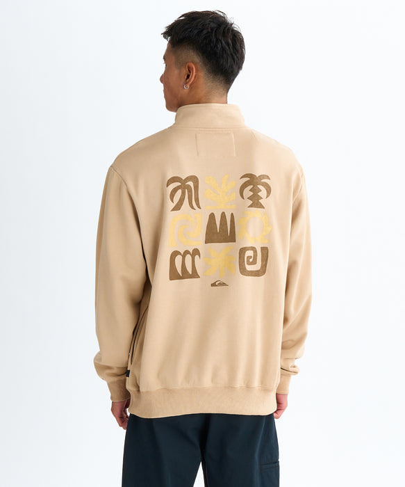 OUTLET】QUIKSILVER メンズ SUN FLOW SWEAT HZ ハーフジップスウェット