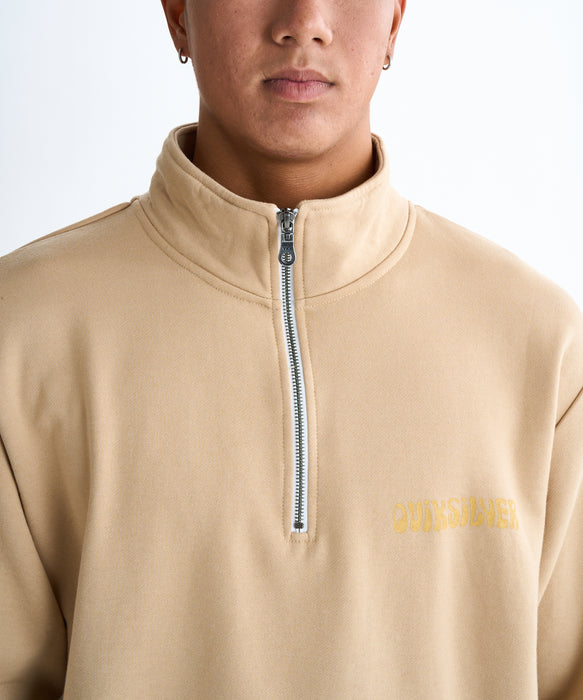 【OUTLET】QUIKSILVER メンズ SUN FLOW SWEAT HZ ハーフジップスウェット 軽量ソフトフリース 特殊裏起毛