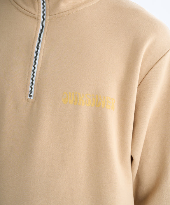 【OUTLET】QUIKSILVER メンズ SUN FLOW SWEAT HZ ハーフジップスウェット 軽量ソフトフリース 特殊裏起毛