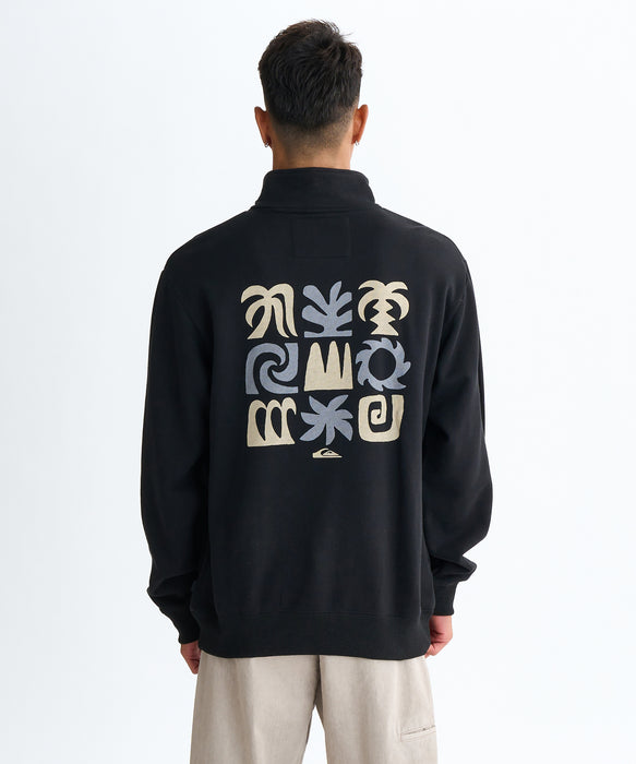 OUTLET】QUIKSILVER メンズ SUN FLOW SWEAT HZ ハーフジップスウェット