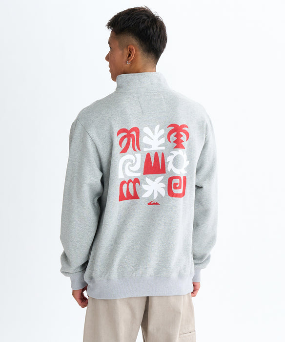 【OUTLET】QUIKSILVER メンズ SUN FLOW SWEAT HZ ハーフジップスウェット 軽量ソフトフリース 特殊裏起毛