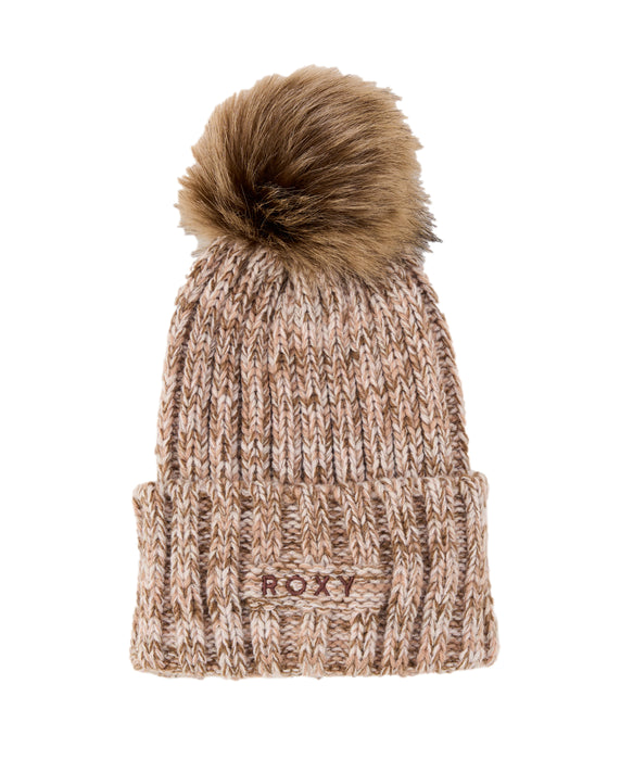 OUTLET】Roxy COZY BEANIE ウィメンズ 折り返し ニットビーニー ポンポン