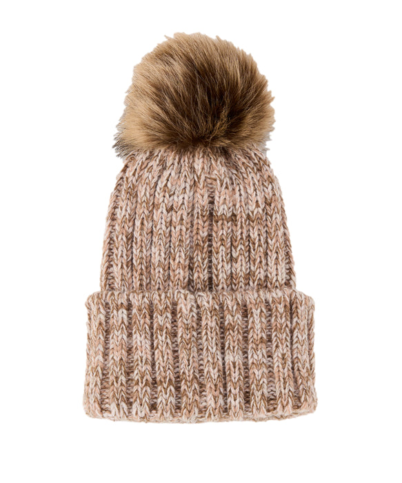 【OUTLET】Roxy COZY BEANIE ウィメンズ 折り返し ニットビーニー ポンポン