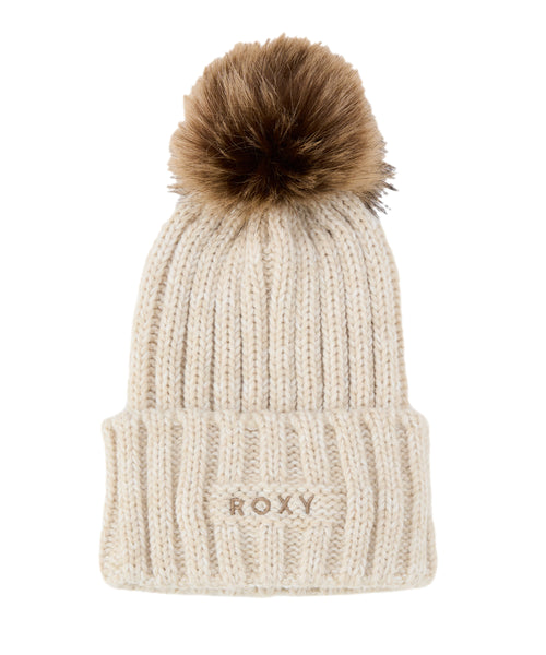 OUTLET】Roxy COZY BEANIE ウィメンズ 折り返し ニットビーニー ポンポン