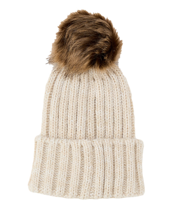 OUTLET】Roxy COZY BEANIE ウィメンズ 折り返し ニットビーニー ポンポン