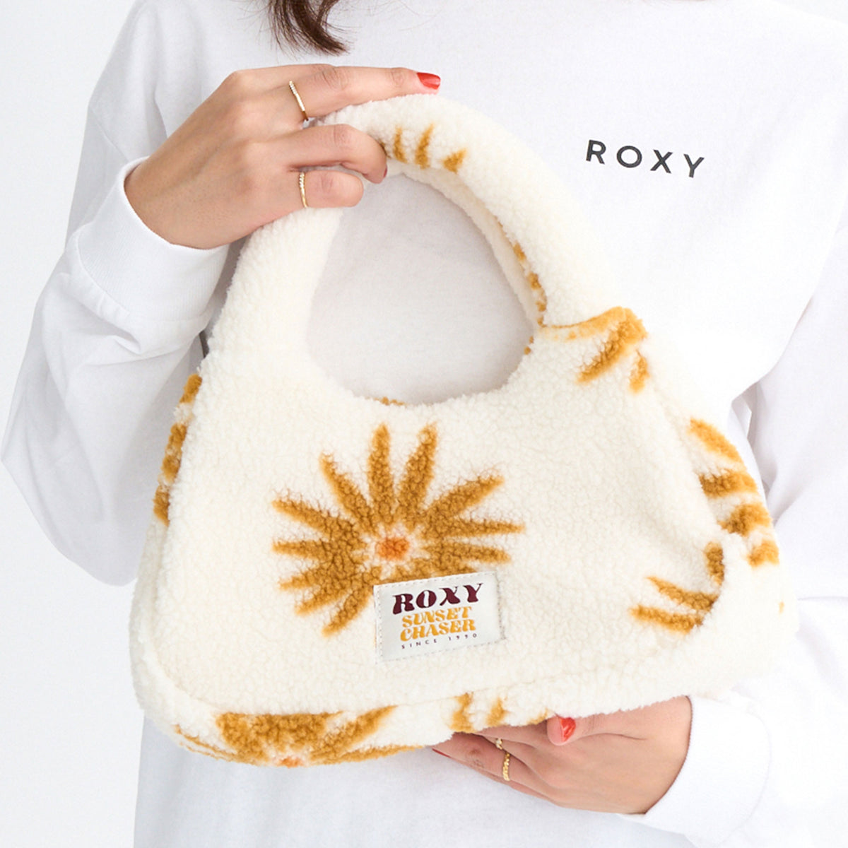 バッグ Happy world Roxy ALL DAY MINI BAG ウィメンズ フラワー柄ボアトートバッグ &lt