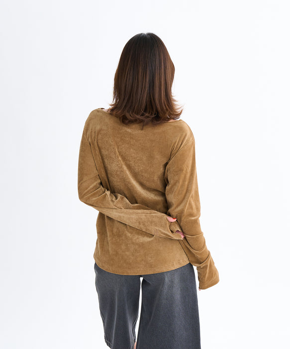 【OUTLET】Roxy WHAT'S IN YOUR HEART L/S TEE ウィメンズ ベロア長袖トップス キャミソールセット <2025FW WHAT'S IN YOUR HEART?>