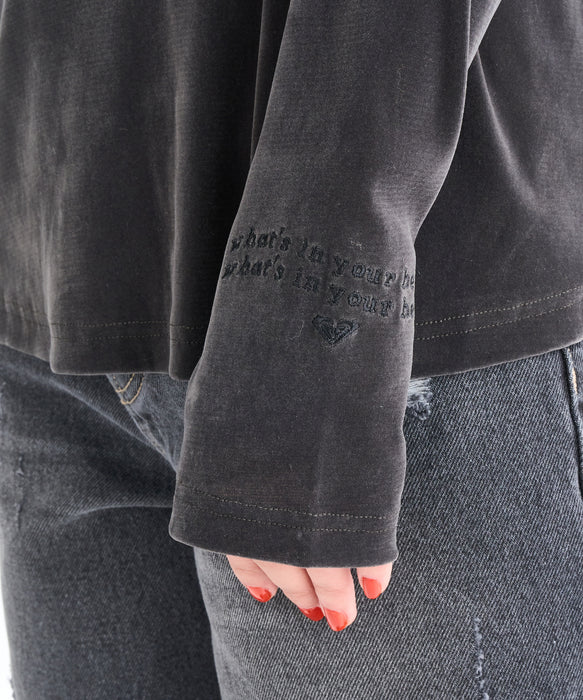 【OUTLET】Roxy WHAT'S IN YOUR HEART L/S TEE ウィメンズ ベロア長袖トップス キャミソールセット <2025FW WHAT'S IN YOUR HEART?>