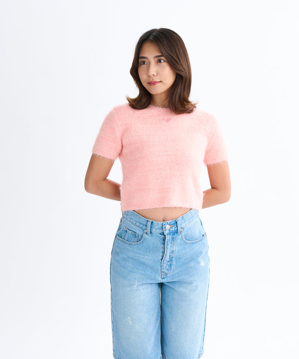 Roxy MAKEUP ウィメンズ 半袖ラメ入りトップス ニット <2025FW