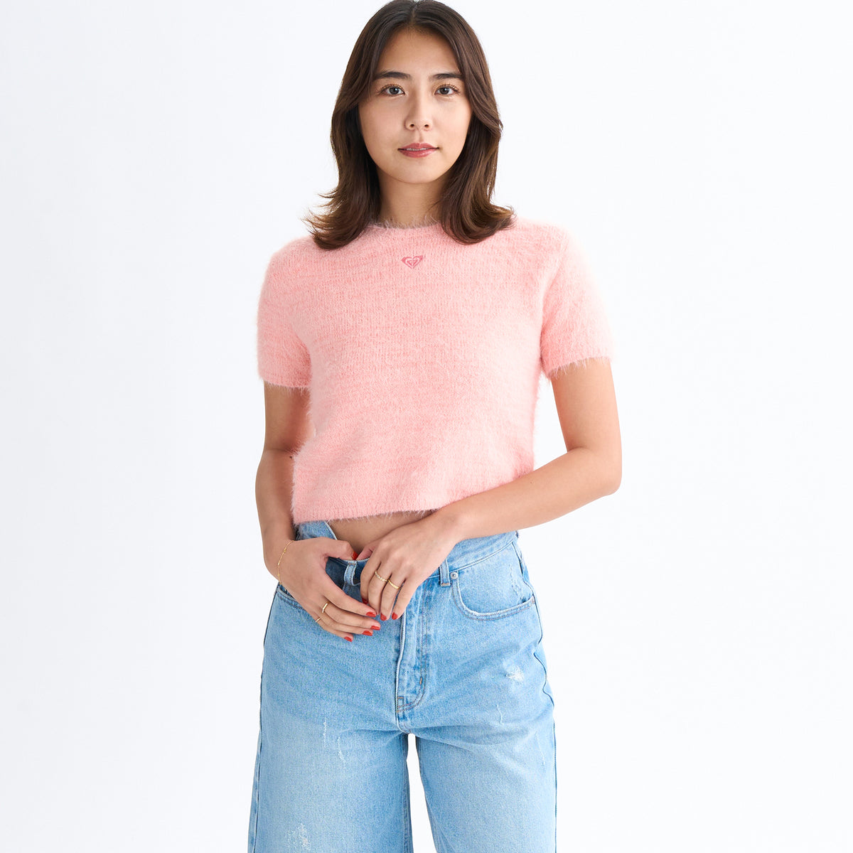 OUTLET】Roxy MAKEUP ウィメンズ 半袖ラメ入りトップス ニット &lt