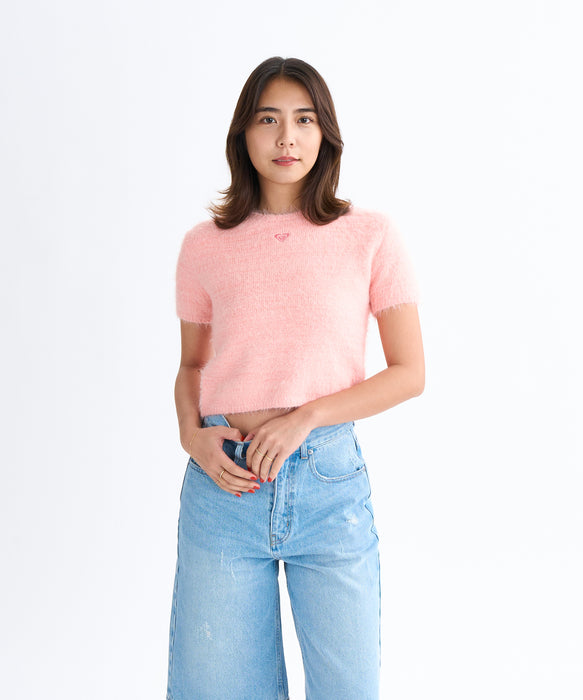 Roxy MAKEUP ウィメンズ 半袖ラメ入りトップス ニット <2025FW