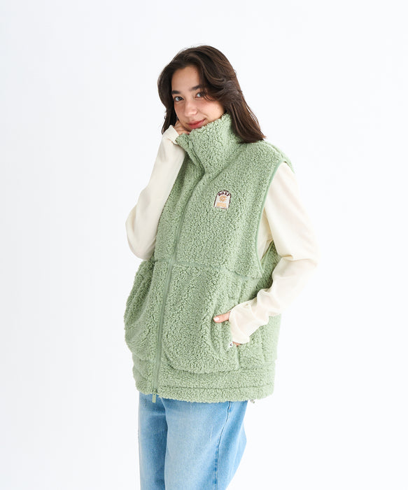 【OUTLET】Roxy BELLIS BOA VEST ウィメンズ ボアベスト 撥水加工 <2025FW HEART WAVE HOLIDAYS>