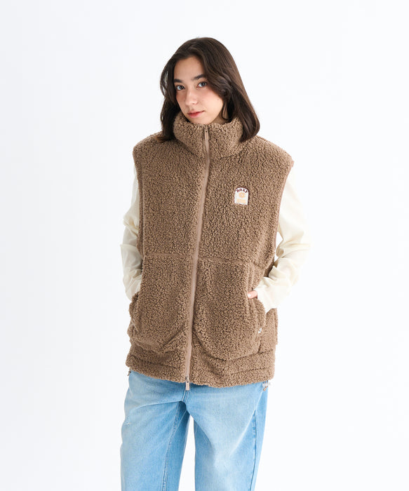 【OUTLET】Roxy BELLIS BOA VEST ウィメンズ ボアベスト 撥水加工 <2025FW HEART WAVE HOLIDAYS>