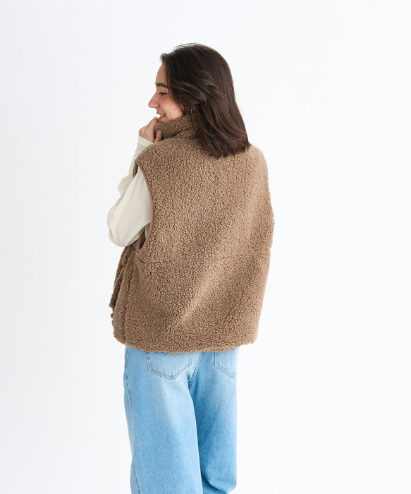 美品 RHC Wool Bor Vest ボアベスト Roxy BELLIS BOA VEST ウィメンズ ボアベスト 撥水加工 <2025FW