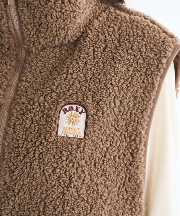 【OUTLET】Roxy BELLIS BOA VEST ウィメンズ ボアベスト 撥水加工 <2025FW HEART WAVE HOLIDAYS>