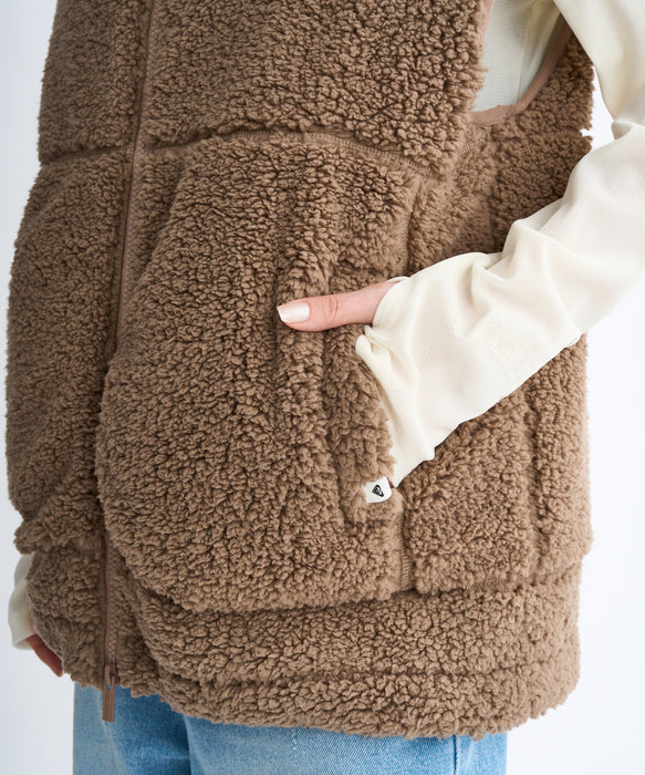 【OUTLET】Roxy BELLIS BOA VEST ウィメンズ ボアベスト 撥水加工 <2025FW HEART WAVE HOLIDAYS>