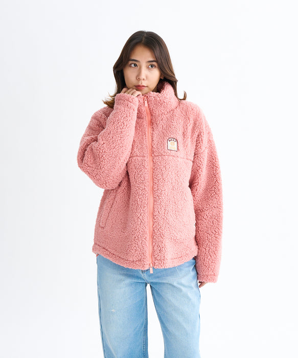 【Boy With Luv】ピンクボアジャケット Roxy BELLIS BOA JACKET ウィメンズ ボアジャケット 撥水加工 &lt