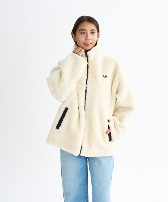 Roxy CHEER UP ウィメンズ リバーシブル ボアジャケット 撥水加工 <2025FW HEART WAVE HOLIDAYS>