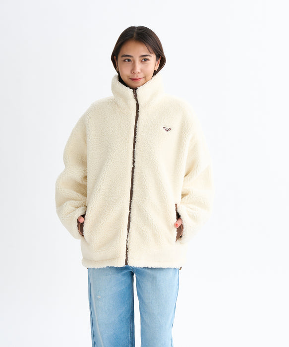 Roxy CHEER UP ウィメンズ リバーシブル ボアジャケット 撥水加工 <2025FW HEART WAVE HOLIDAYS>