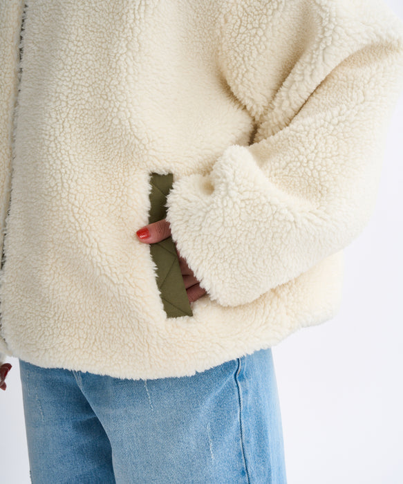 Roxy CHEER UP ウィメンズ リバーシブル ボアジャケット 撥水加工 <2025FW HEART WAVE HOLIDAYS>