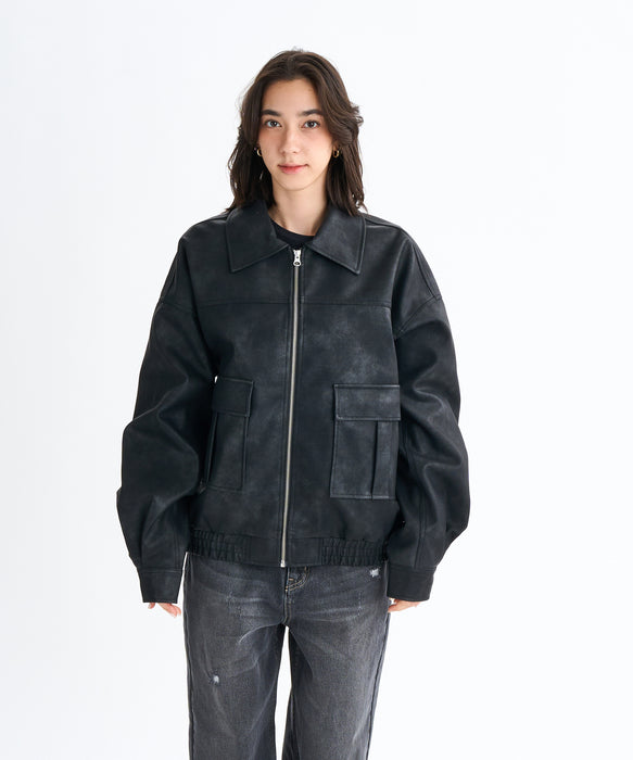 Roxy MY BEST ウィメンズ エコレザージャケット オーバーサイズ <2025FW WHAT'S IN YOUR HEART?>