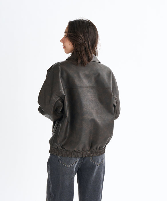 Roxy MY BEST ウィメンズ エコレザージャケット オーバーサイズ <2025FW WHAT'S IN YOUR HEART?>