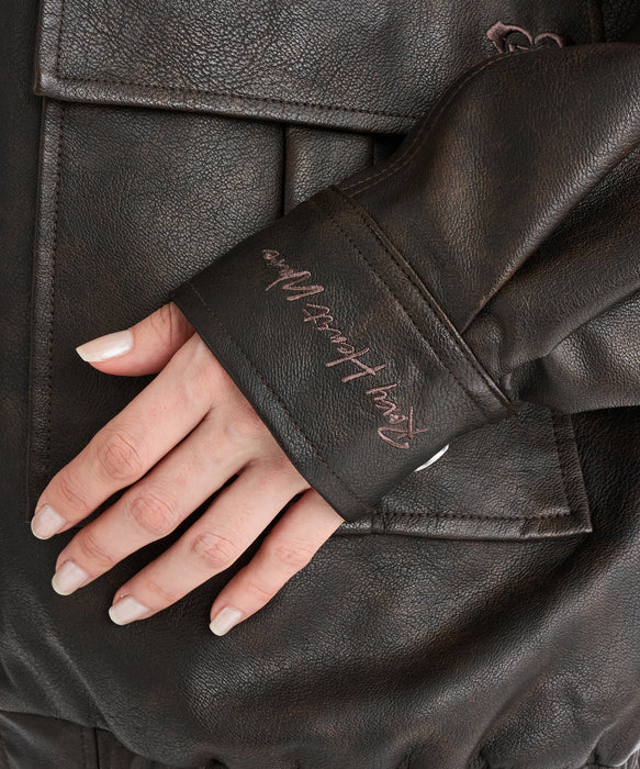 Roxy MY BEST ウィメンズ エコレザージャケット オーバーサイズ <2025FW WHAT'S IN YOUR HEART?>