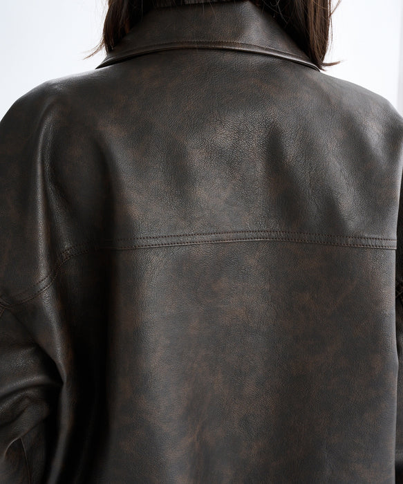 Roxy MY BEST ウィメンズ エコレザージャケット オーバーサイズ <2025FW WHAT'S IN YOUR HEART?>