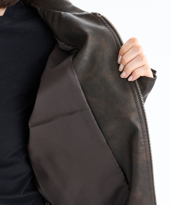 Roxy MY BEST ウィメンズ エコレザージャケット オーバーサイズ <2025FW WHAT'S IN YOUR HEART?>